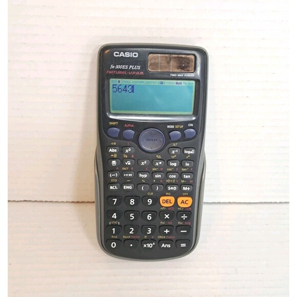 Casio FX-300ES Plus Scientific Calculator w/ Hard Case 2-Way Power Solar Battery - Picture 1 of 2